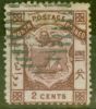 Rare Postage Stamp from North Borneo 1886 2c Brown SG10 Fine Used