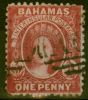 Valuable Postage Stamp from Bahamas 1863 1d Red SG24 Fine Used