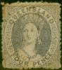 Old Postage Stamp Queensland 1867 4d Grey-Lilac SG56 Good Used