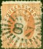 Old Postage Stamp from Queensland 1871 1d Orange-Vermilion SG59 Fine Used