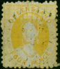 Collectible Postage Stamp Queensland 1875 4d Yellow SG89 P.13 1st Transfer Good Used