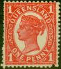 Collectible Postage Stamp Queensland 1897 1d Vermilion SG261 Zigzag & Perf 12.5 Fine LMM