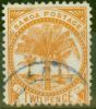 Old Postage Stamp from Samoa 1886 2d Dull Orange SG23 Fine Used (2)