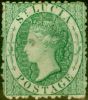 Valuable Postage Stamp from St Lucia 1863 (6d) Emerald Green SG8 Good Unused
