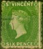 Collectible Postage Stamp from St Vincent 1880 6d Bright Green SG30 Used Fine