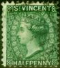 Rare Postage Stamp from St Vincent 1884 1/2d Green SG42 Fine Used Stamp