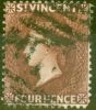 Rare Postage Stamp from St Vincent 1885 4d Red-Brown SG50x Wmk Reversed Fine Used