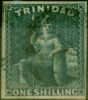 Old Postage Stamp from Trinidad 1859 1s Indigo SG29 Very Fine Used