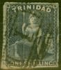 Collectible Postage Stamp from Trinidad 1859 1s Purple-Slate SG44 Pin-Perf 13.5 Fine Used