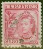Valuable Postage Stamp from Trinidad & Tobago 1940 $4.80 Rose-Carmine SG256 Good Used