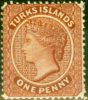 Valuable Postage Stamp from Turks Islands 1881 1d Brown-Red SG49 V.F & Fresh Very Lightly Mtd Mint