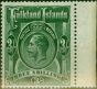 Valuable Postage Stamp Falkland Islands 1923 3s Slate Green SG80 Fine LMM
