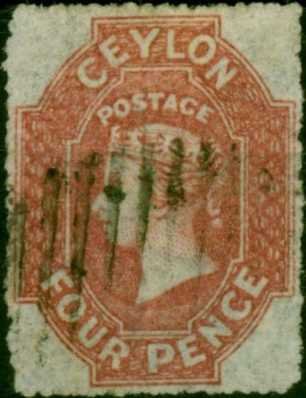Ceylon 1861 4d Rose-Red SG30 Fine Used Queen Victoria (1840-1901) Collectible Stamps