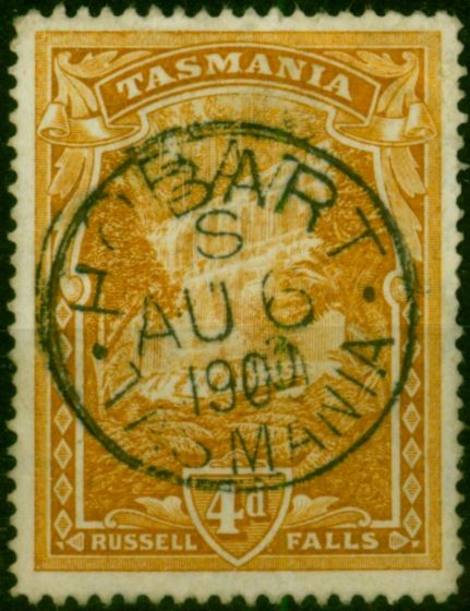 Tasmania 1900 4d Deep Orange-Buff SG234 Fine Used (2). Queen Victoria (1840-1901) Used Stamps