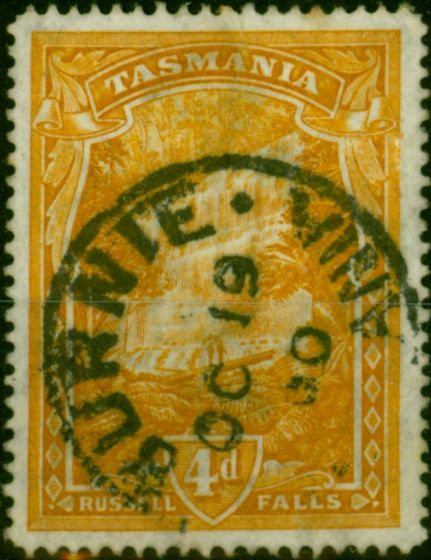Collectible Postage Stamp Tasmania 1900 4d Deep Orange Buff SG234 Fine Used
