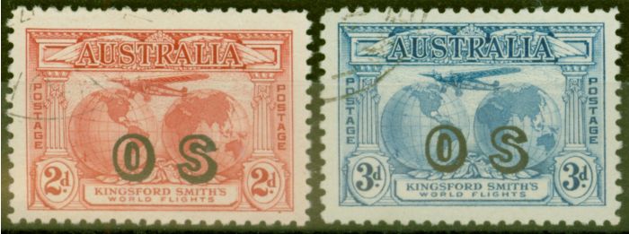 Collectible Postage Stamp from Australia 1931 set of 2 SG0123-0124 V.F.U