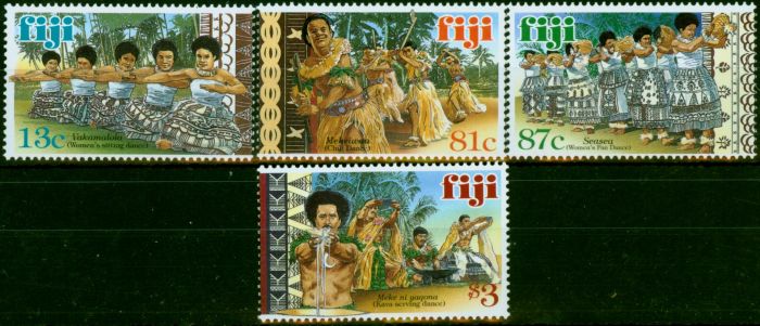 Collectible Postage Stamp Fiji 1999 Fijian Dances Set of 4 SG1040-1044 V.F MNH