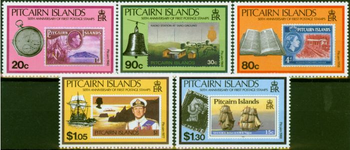 Valuable Postage Stamp Pitcairn Islands 1990 50th Anniv of Pitcairn Stamps Set of 5 SG380-384 V.F MNH