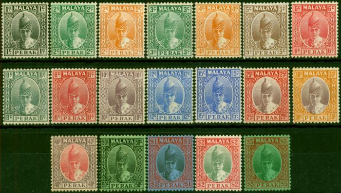 Perak 1938-41 Set of 19 SG103-121 Fine MM  King George VI (1936-1952) Valuable Stamps