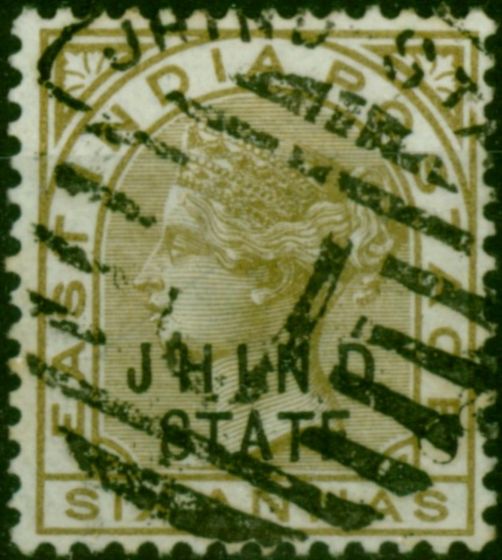 Jind 1891 6a Olive-Bistre SG26 Fine Used . Queen Victoria (1840-1901) Used Stamps