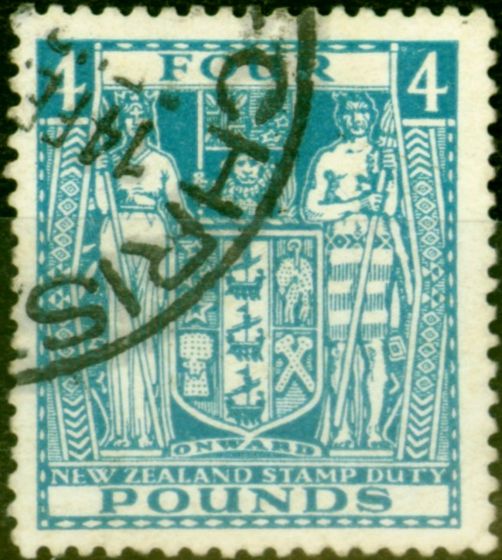 Collectible Postage Stamp from New Zealand 1935 £4 Light Blue SGF166 Very Fine Used