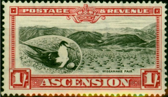 Valuable Postage Stamp Ascension 1934 1s Black & Carmine SG28 Fine LMM