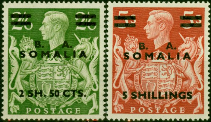 Somalia 1950 2 Top Values SGS30-S31 V.F MNH  King George VI (1936-1952) Old Stamps