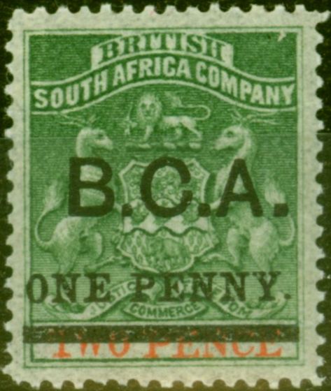 Collectible Postage Stamp from B.C.A Nyasaland 1895 1d on 2d Sea-Green & Vermilion SG20 V.F Very Lightly Mtd Mint