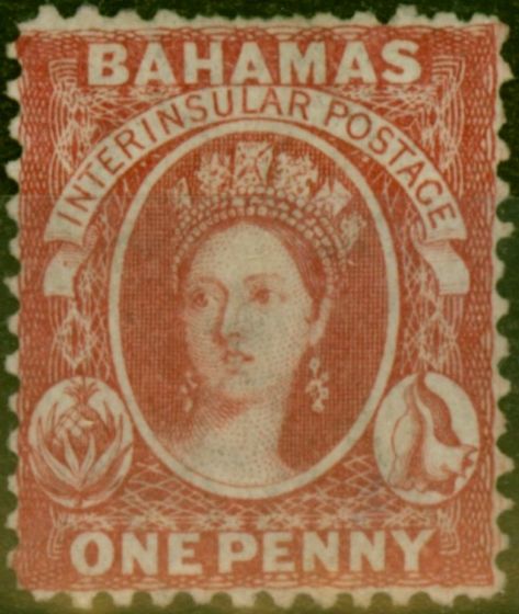 Old Postage Stamp Bahamas 1863 1d Red SG24 Fine & Fresh Unused