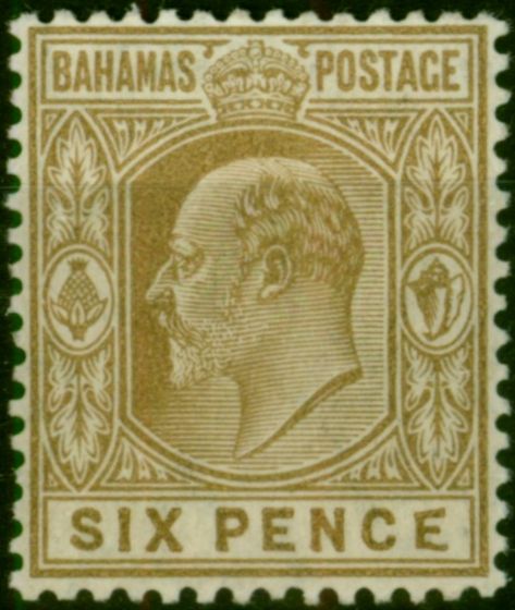 Bahamas 1911 6d Bistre-Brown SG74a 'Malformed E' V.F LMM Scarce  King George V (1910-1936) Valuable Stamps
