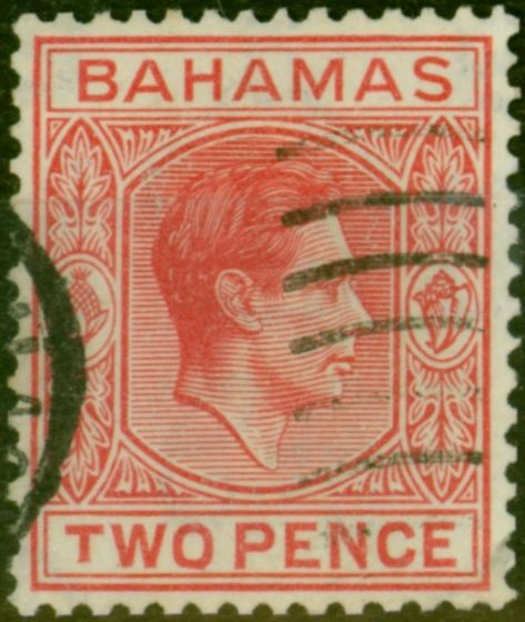 Rare Postage Stamp Bahamas 1941 2d Scarlet SG152ba 'Short T' Fine Used
