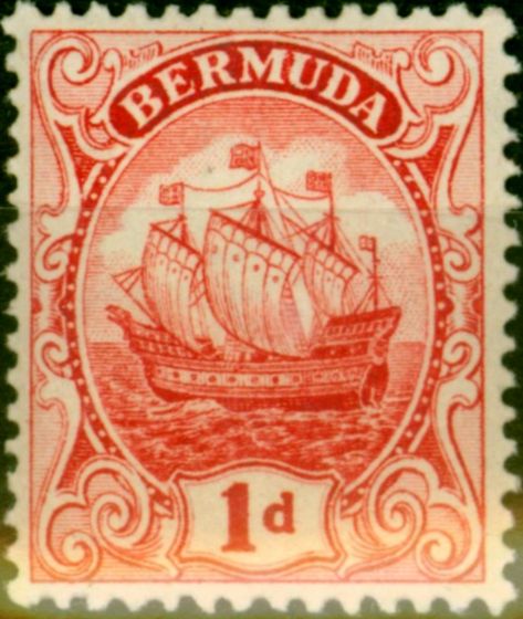 Old Postage Stamp Bermuda 1916 1d Rose-Red SG46a Fine MNH (2)