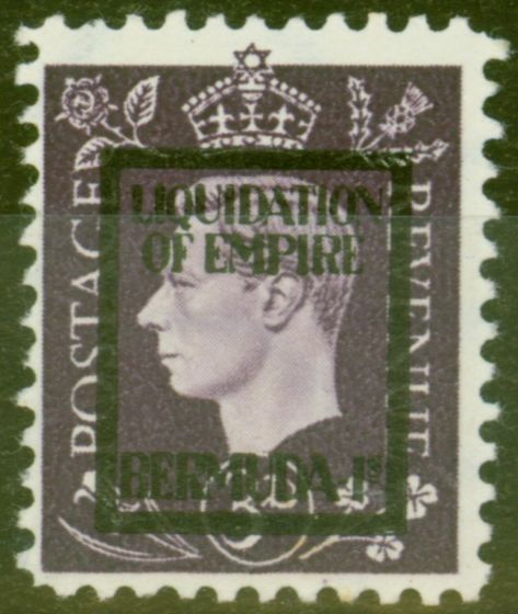 Collectible Postage Stamp from Bermuda 1944 German Propaganda 3d Violet Liquidation of Empire Fine Mint