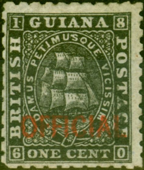Old Postage Stamp from British Guiana 1875 1c Black SG01 Fine Unused