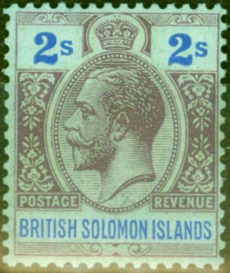 Collectible Postage Stamp from British Solomon Islands 1927 2s Purple & Blue-Blue SG49 Good Mtd Mint