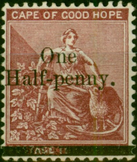 Rare Postage Stamp C.O.G.H 1882 1/2d on 3d Deep Claret SG47 V.F & Fresh LMM