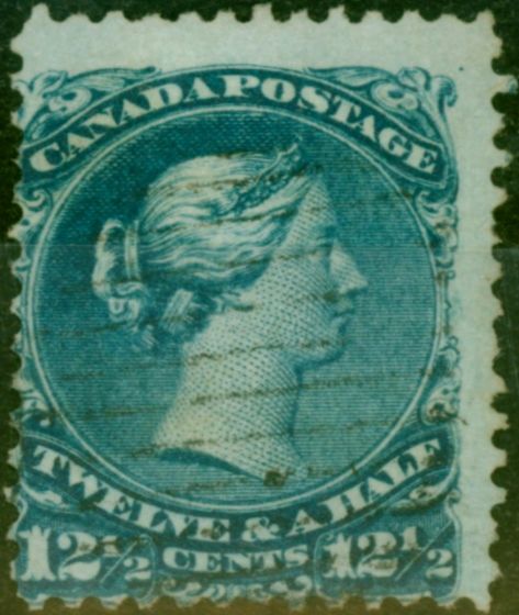 Valuable Postage Stamp Canada 1868 12 1/2c Bright Blue SG60 Fine Used (2)