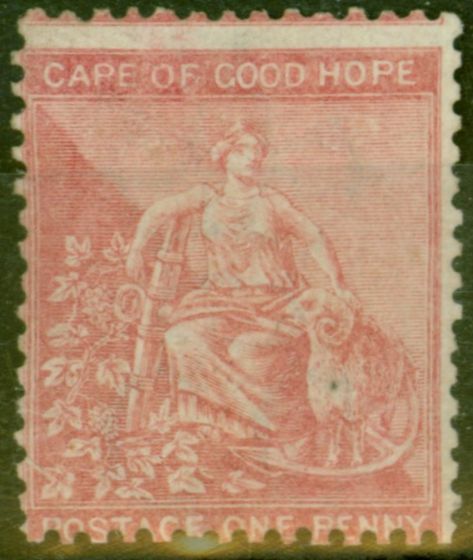 Valuable Postage Stamp from Cape of Good Hope 1865 1d Rose-Red SG23a Ave Mtd Mint