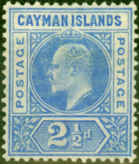 Valuable Postage Stamp from Cayman Islands 1905 2 1/2d Bright Blue SG10a Dented Frame Fine Mtd Mint