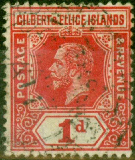 Gilbert & Ellice Islands 1912 1d Carmine SG13 Fine Used
