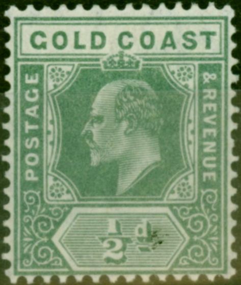 Old Postage Stamp Gold Coast 1907 1/2d Dull Green SG59 Fine LMM