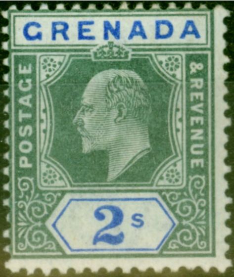 Collectible Postage Stamp from Grenada 1902 2s Green & Ultramarine SG64 Fine & Fresh Lightly Mtd Mint