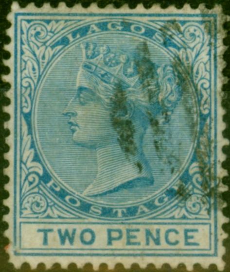 Collectible Postage Stamp Lagos 1876 2d Blue SG11 Good Used (2)