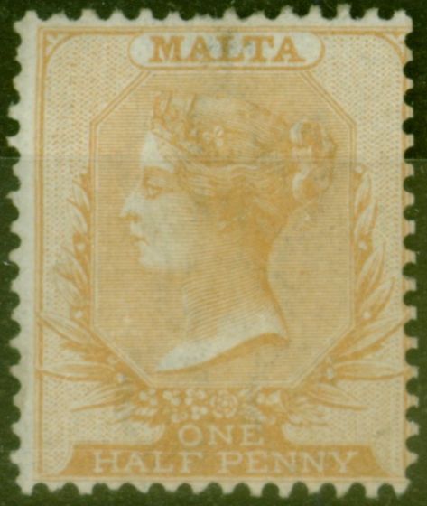 Valuable Postage Stamp from Malta 1872 1/2d Orange-Buff SG8 Good Mtd Mint