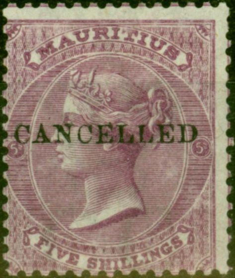 Collectible Postage Stamp from Mauritius 1863 5s Rosy Mauve Cancelled SG71 Fine & Fresh LMM