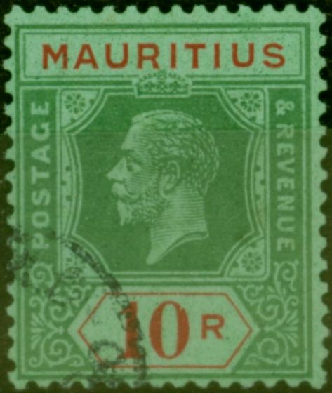 Valuable Postage Stamp from Mauritius 1924 10R Green & Red-Emerald SG241 Very Fine Used