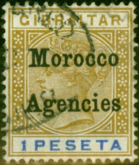 Valuable Postage Stamp from Morocco Agencies 1899 1p Bistre & Ultramarine SG15 Fine Used