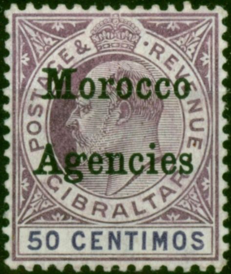 Morocco Agencies 1905 50c Purple & Violet SG28 Fine MM. King Edward VII (1902-1910) Mint Stamps