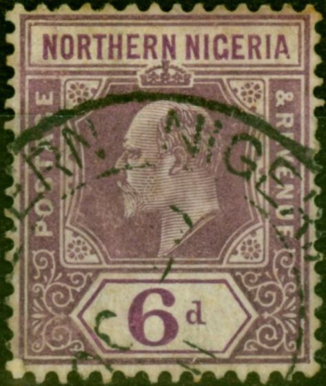 Valuable Postage Stamp Northern Nigeria 1906 6d Dull Purple & Violet SG25b Chalk Good Used