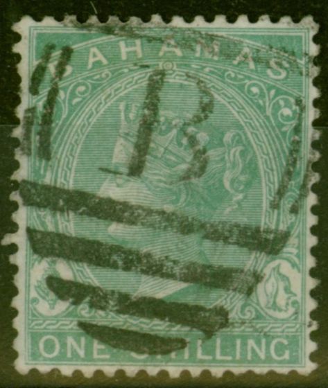 Valuable Postage Stamp from Bahamas 1898 1s Blue-Green SG44a Fine Used